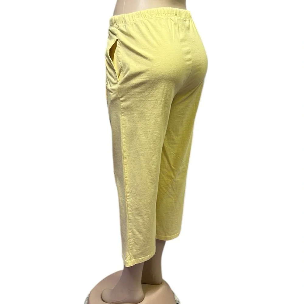 Disney Winnie The Pooh Cropped Pajama Pants Loungewear Yellow Large - Picture 8 of 15